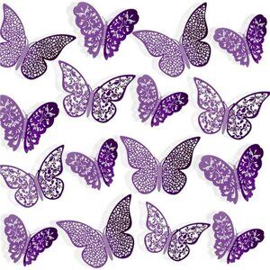 72Pieces 3DButterfly Wall Decals Sticker Wall Decal Decor Art Decorative Sticker
